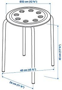 Taburet IKEA Marius 45cm Alb