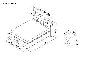 Set dormitor Ambianta Samba Grey 1600 mm