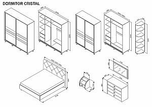 Set dormitor Ambianta Cristal Gri