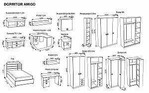 Mobila camera copii Ambianta Amigo 0.9 m Gri