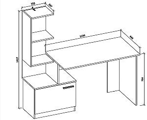 Masa de birou MG-Plus Table 1 oak sonoma/white