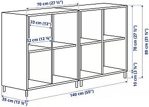 Etajera IKEA Eket cu picioare/lemn 140x35x80 Gri Inchis