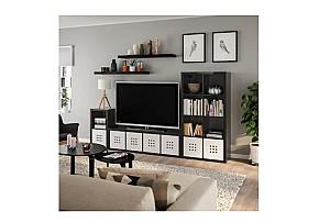 Etajera IKEA Kallax / Lack black-brown (+2 polițe)