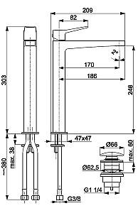 Baterie pentru lavoar Armatura Malaga PVD Aur Roz