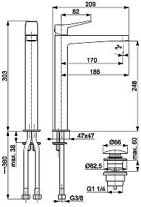 Baterie pentru lavoar Armatura Malaga PVD Gun Metal