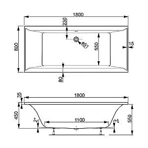 Cadă de baie VagnerPlast Veronela 180x80 (112409)