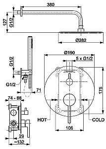 Set de duș Armatura Moza 3in1 (Montare in perete) Crom