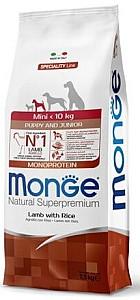 Hrana uscata pentru caini Monge DRY DOG MINI PUPPY LAMB/RICE 2.5 kg