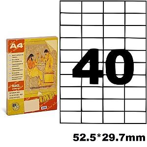 Eticheta autoadezive A4 Olimp 100 file, 40 pe 1 filă, 52.5x29.7 mm, 1701