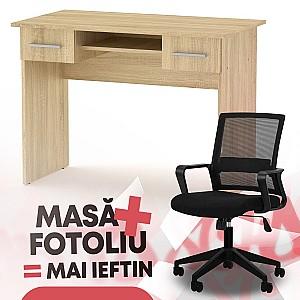 Masa de birou KompaniT Skolnic-2 Stejar Sonoma + Fotoliu Waltz OC-833