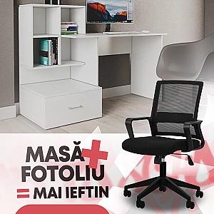Masa de birou ML Mobila ML-10 Alb + Fotoliu Waltz OC-833
