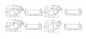 Cadă de baie Polimat Frida 1 140x90 Right (13345)