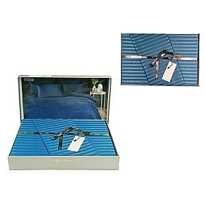 Albituri de pat Newhome Euro 2 Stripe Satin, albastru