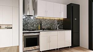 Set mobila bucatarie PS Mini (High Gloss) 1.6 m White/Bianco