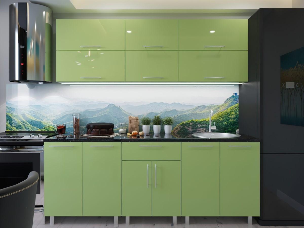 Set mobila bucatarie PS Modern 1.8 m (MDF lucioasa) Verde