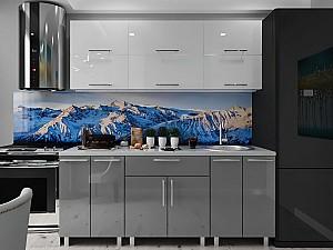 Set mobila bucatarie PS Modern 1.8 m (MDF lucioasa) Alb / Gri