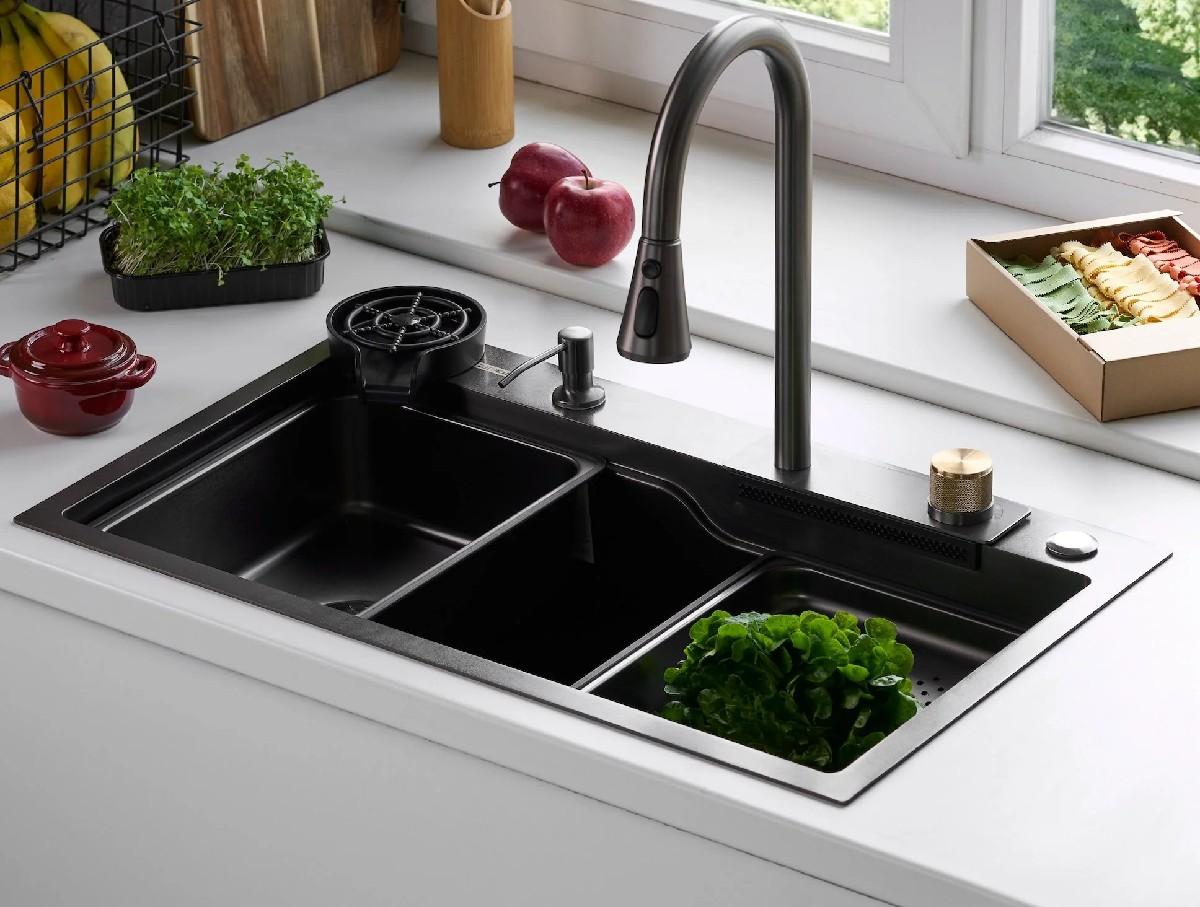 Chiuveta de bucatarie Fabiano Nano PVD Negru 75x46 cm