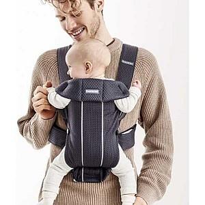 Marsupiu pentru bebelusi BabyBjorn Mini Anthracite 3D Mesh