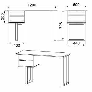 Masa de birou KompaniT Loft-3 Nimfea Alba