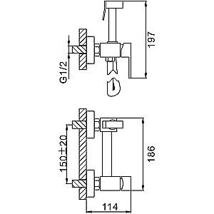 Baterie pentru bideu Frap F7504-5