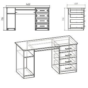 Masa de birou KompaniT SKM-11 Atelie Deschis (Gri)