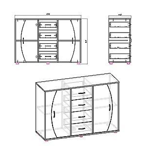 Comoda KompaniT 4-2-2 Wenge Combi