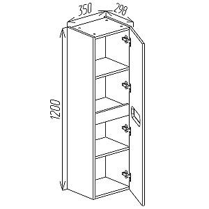 Dulap penal Bayro Positano 350x1200 Alb Mat 121483