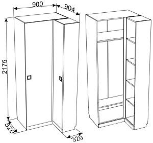 Dulap colt Ambianta Amigo Gri / Alb