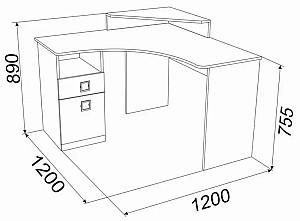 Masa pentru calculator Ambianta Amigo (colt) Gri / Alb