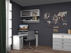 Raft de perete Ambianta Amigo 1.3 m (sticla) Gri / Alb