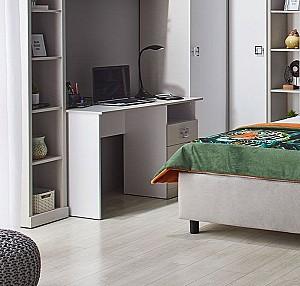 Masa de birou Ambianta Amigo Gri / Alb