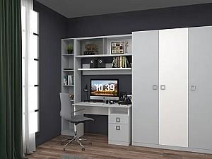 Masa de birou Ambianta Amigo Gri / Alb