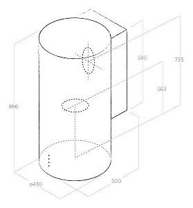 Hota Elica TUBE PRO WH MAT/A/43 PRF0090720B