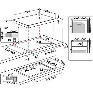 Plita pe gaz incorporabila Whirlpool AKWL728NB