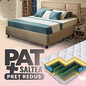 Pat Ambianta Amigo 1.4 m Bej + Saltea Salt Confort Clasic 140x200