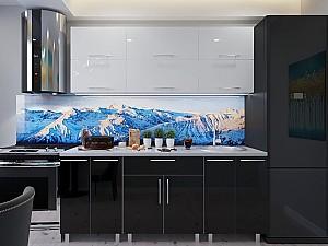 Set mobila bucatarie PS Modern 2 m (MDF lucioasa) Alb / Negru