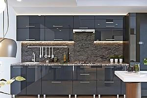 Set mobila bucatarie PS Kvadro 3 m (MDF lucioasa) Antracit