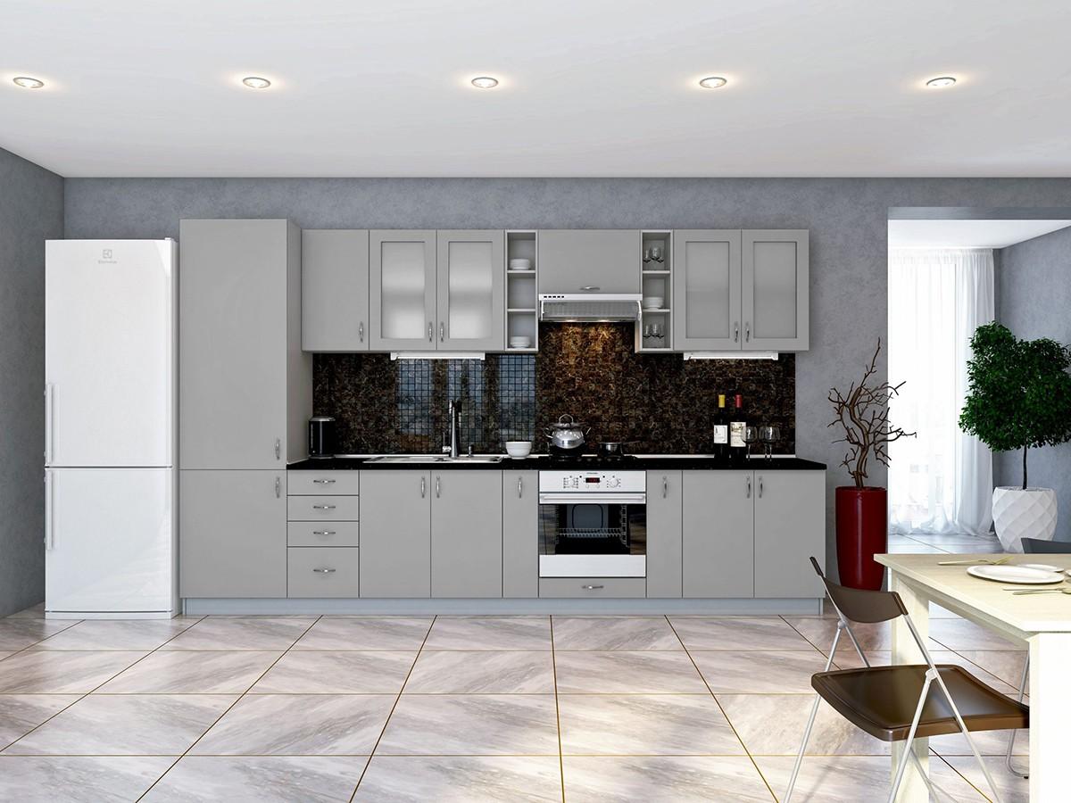 Set mobila bucatarie Confort-NV Modest 3.6 m Gri Unicolor