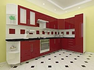 Set mobila bucatarie PS Ana 3.4x1.7m Bordo