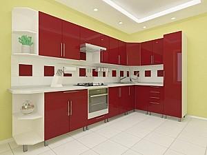 Set mobila bucatarie PS Ana 3.4x1.7m Bordo (2)