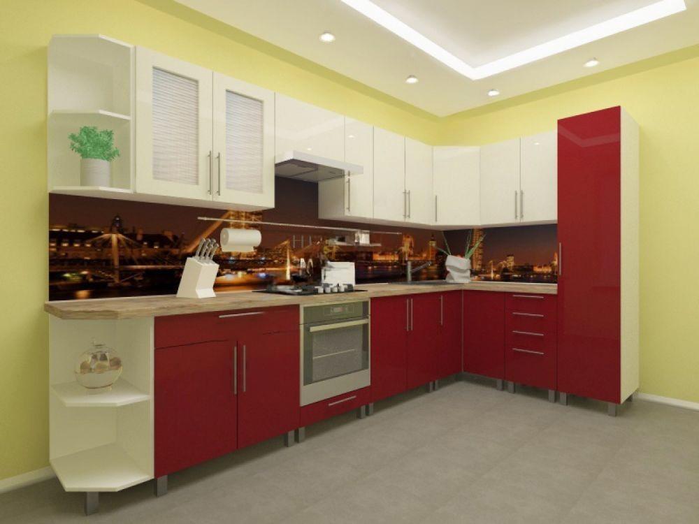 Set mobila bucatarie PS Ana 3.4x1.7m Bordo/Cream