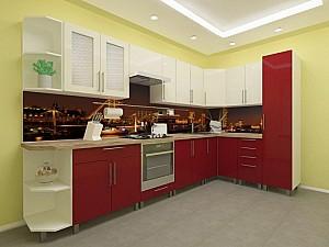 Set mobila bucatarie PS Ana 3.4x1.7m Bordo/Cream