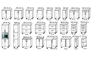 Set mobila bucatarie PS Corner 3.4x1.7 m (MDF lucioasa) Alb / Negru