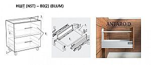 Set mobila bucatarie PS Blum 2.4 m (MDF lucioasa) Alb