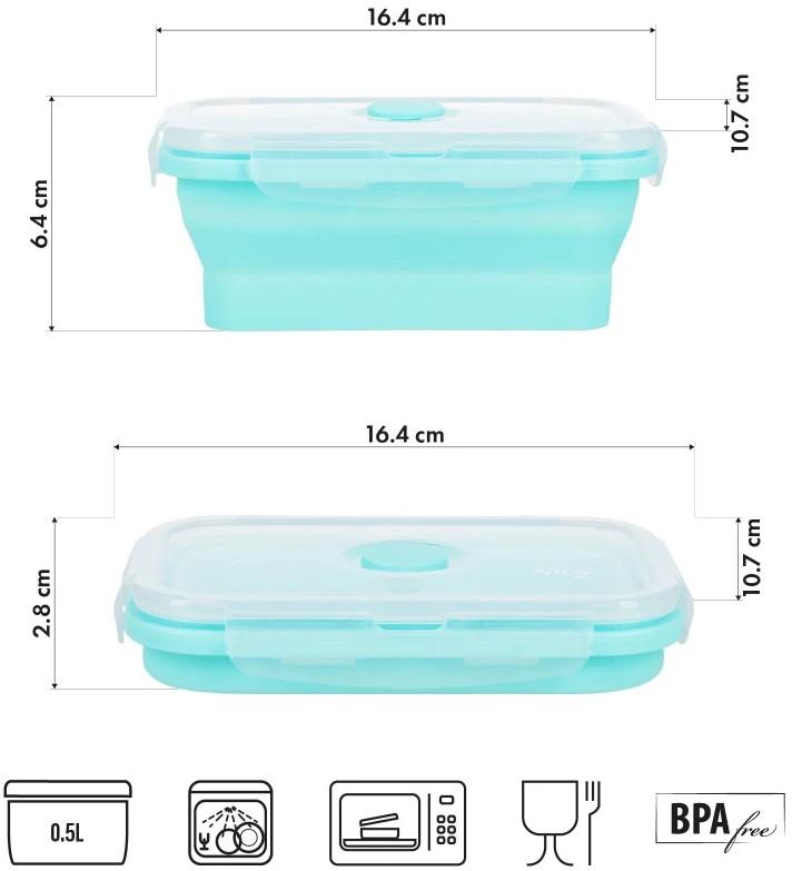 Set de recipiente alimentare Nils Camp NC4105 Mint 500 ml