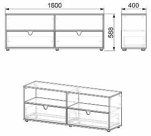 Tumba pentru televizor KompaniT MG-7 Stejar Combi