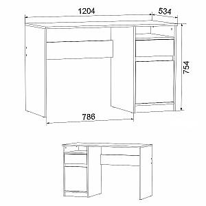 Masa de birou KompaniT Aspirant New Atelie Deschis (Gri)