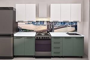 Set mobila bucatarie PS Elena (Trendy Panel) 2 m White(Alb)/Relax Green(Verde)