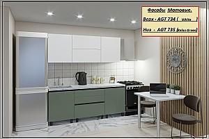 Set mobila bucatarie PS Gola-1 (Trendy Panel) 2 m White(Alb)/Relax Green(Verde)