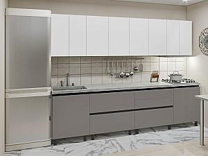 Set mobila bucatarie PS Gola-4 (Trendy Panel) 2.8 m White(Alb)/New Grey(Gri-Maroniu)